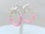 Baby Pink Glitter Crystal Hoop Geometric Circular Hoop Earrings for Women and Girls