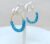 Sky Blue Glitter Crystal Hoop Geometric Circular Hoop Earrings for Women and Girls