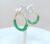 Green Glitter Crystal Hoop Geometric Circular Hoop Earrings for Women and Girls