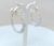 White Glitter Crystal Hoop Geometric Circular Hoop Earrings for Women and Girls
