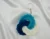 Sky Blue, White, Blue Handmade Knitted and Crochet 3 Loop/Tricolor Swirl keychain for women and girls (Pack of 1 pc)