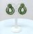 Green Circular Studded Drops & Danglers Earrings for Women and Girls