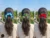 Kiwi, Evil Eye, and Watermelon Handmade Knitted and Crochet Scrunchie hair tie for women and girls (Pack of 3)
