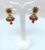 Gold Plated Red Flower Design Studded Beaded Drop Earrings Jhumka For Women and Girls
