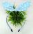 Sky Blue Flower Printed Knotted Bow Hairband Headband for Women and Girls (Pack of 1 pc)