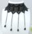 Black Flower Shaped Fabric Choker Necklace Adjustable Fancy Party Wear Fabric Choker for Women