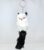 Black and White Furry Plush Animal Fox Shape Keychain Key Ring Holder for Men and Women (Pack of 1 pc)