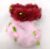 Baby Pink Maroon Fluffy Fur Floral Rubber Bands Hair Ponytail for Kids Girls and Women (Pack of 2 pcs)