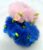 Blue, Rose Fluffy Fur Floral Rubber Bands Hair Ponytail for Kids Girls and Women (Pack of 2 pcs)