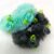 Black Cyan Fluffy Fur Floral Rubber Bands Hair Ponytail for Kids Girls and Women (Pack of 2 pcs)