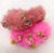 Dusty Rose, Light Magenta Fluffy Fur Floral Rubber Bands Hair Ponytail for Kids Girls and Women (Pack of 2 pcs)