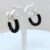 Black Glitter Crystal Hoop Geometric Circular Colourful Hoop Earrings for Women and Girls