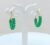 Green Glitter Crystal Hoop Geometric Circular Colourful Hoop Earrings for Women and Girls