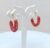 Red Glitter Crystal Hoop Geometric Circular Colourful Hoop Earrings for Women and Girls