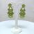 Gold Plated Beaded 2 Layer Drop Stud Earrings For Women and Girls (Maroon, Black, Green)