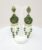 Gold-Plated Leaf Design Long Chain Dangle and Drop Green Earrings For Women and Girls