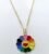 Multicolor Rainbow Round Laughing Smiley Charm Necklace for Women & Girls (Pack of 1 pc)