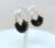 Black Pearl Bead Circular Hoop Earrings for Women and Girls