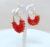 Red Pearl Bead Circular Hoop Earrings for Women and Girls