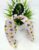 Baby Pink Pearl Studded Flower Printed Ponytail Holder with Tailed Bow Rubber Band for Kids Girls and Women (Pack of 1 pc)