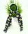 Black Pearl Studded Flower Printed Ponytail Holder with Tailed Bow Rubber Band for Kids Girls and Women (Pack of 1 pc)