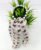 Grey Pearl Studded Flower Printed Ponytail Holder with Tailed Bow Rubber Band for Kids Girls and Women (Pack of 1 pc)