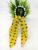 Yellow Pearl Studded Flower Printed Ponytail Holder with Tailed Bow Rubber Band for Kids Girls and Women (Pack of 1 pc)