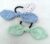 Cyan, Blue Printed Knot Bow Rubber Bands Hair Ponytail for Kids Girls and Women (Pack of 2 pcs)