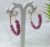 Lavender Glitter Crystal Hoop Geometric Circular Hoop Earrings for Women and Girls