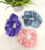 Dark Indigo, Rose, Grey Satin Silk Scrunchies Hair Ponytail Holder for Kids Girls and Women (Pack of 3 pcs)