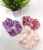 Peach, Rose, Lavender Satin Silk Scrunchies Hair Ponytail Holder for Kids Girls and Women (Pack of 3 pcs)