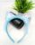 Sky Blue Sequin Cat Ears Fur Hairband Headband for Women and Girls (Pack of 1 pc)