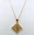 Gold Plated Square Shape Pendent Necklace with Chain for Women & Girls (Pack of 1 pc)