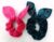 Hot Pink, Dark Cyan Velvet Bunny Ear Knotted Hair Scrunchie Hair Ponytail for Kids Girls and Women (Pack of 2 pcs)