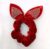 Red Velvet Bunny Ear Knotted Hair Scrunchie Hair Ponytail for Kids Girls and Women (Pack of 1 pc)