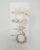 Korean Style Moon and Star Shape White Pearl Bead Barrettes Women’s Hairpin Hair Accessories (Pack of 1 Card)