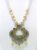 Leaf Designed Yellow Pendant Necklace with Fish Hooks Earrings for Women & Girls, Yellow Pearl Bead Necklace (Pack of 1 pc)