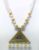Triangle Shape Yellow Pendant Necklace with Fish Hooks Earrings for Women & Girls, Yellow Pearl Bead Necklace (Pack of 1 pc)