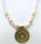 Circular Shaped Yellow Pendant Necklace with Fish Hooks Earrings for Women & Girls, Yellow Pearl Bead Necklace (Pack of 1pc)
