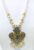 Leaf Shaped Yellow Pendant Necklace with Fish Hooks Earrings for Women & Girls, Yellow Pearl Bead Necklace (Pack of 1 pc)